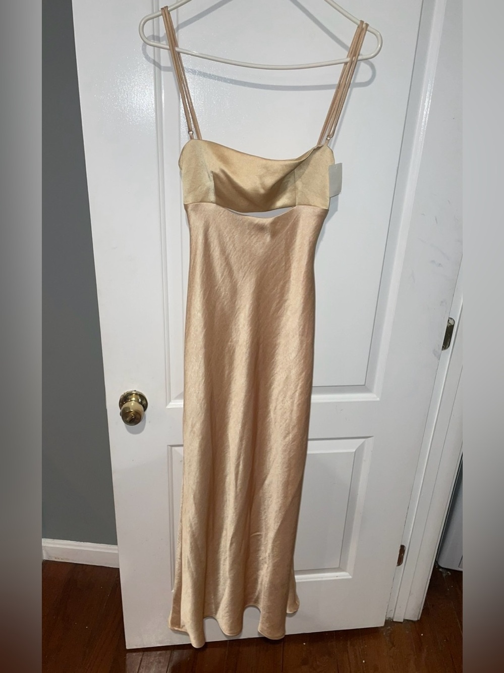 New! Bec & Bridge Satin Cutout Maxi Dress in Champagne Golden Yellow ๐ sz 2 NWT! - Picture 16 of 16
